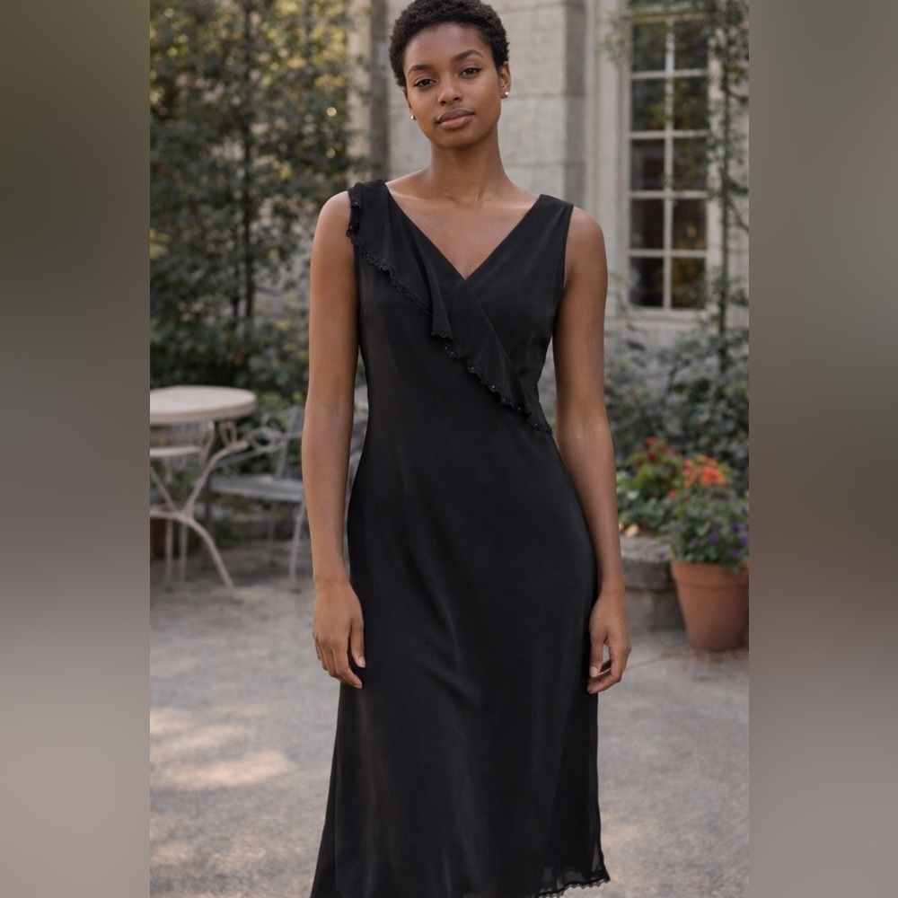 Donna Ricco Y2K Fairy Black Asymmetrical Dress Size 8